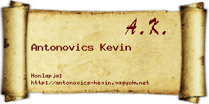 Antonovics Kevin névjegykártya
