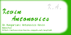 kevin antonovics business card
